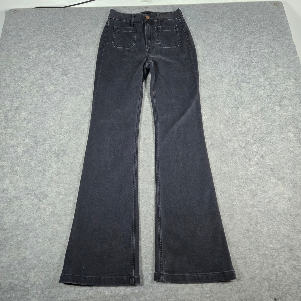 Gap Womens Black 70s Flare High Rise Retro Denim Jeans 25/0R